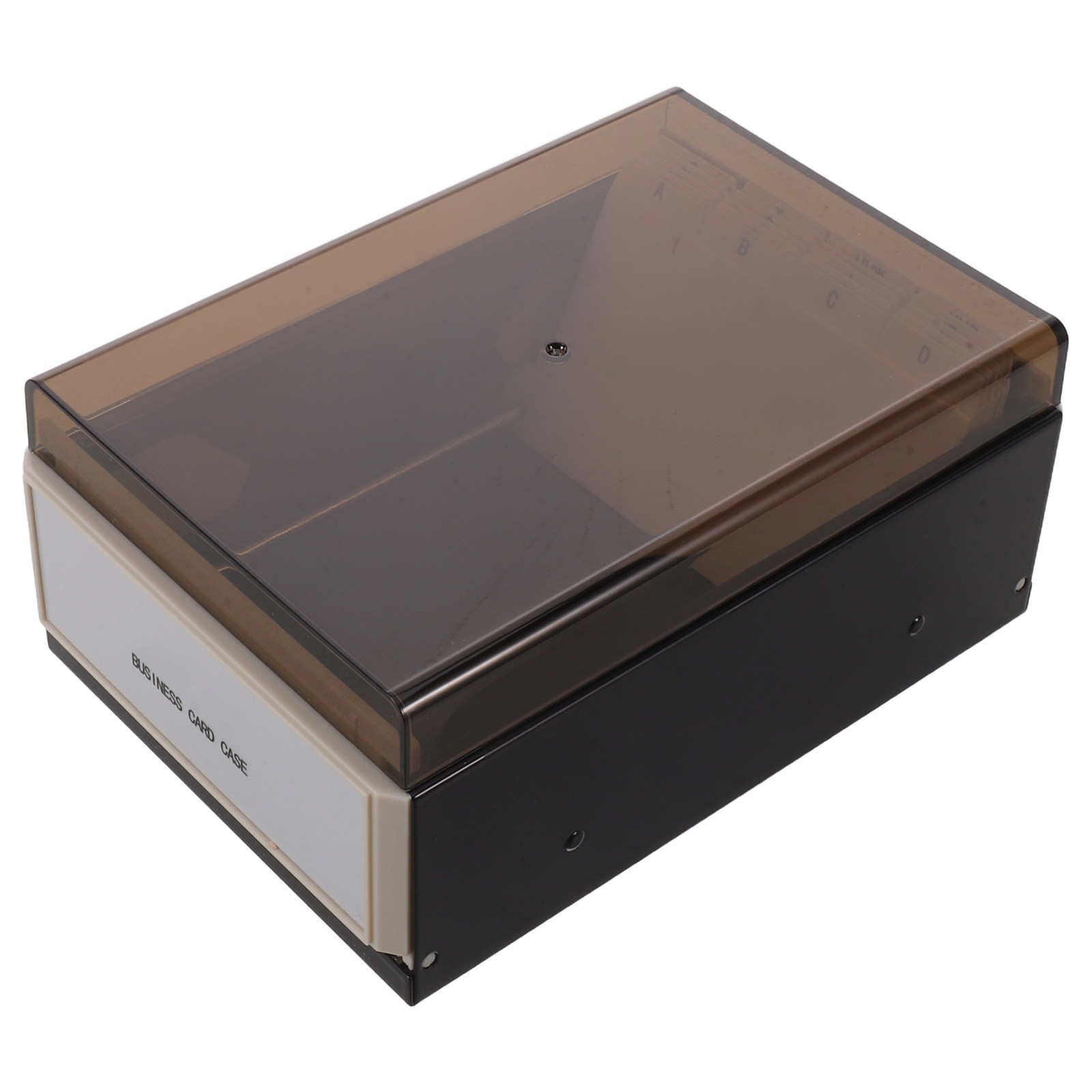 Card Index Box - Grote opbergdoos voor visitekaartjes, zwarte bureau-organizer,